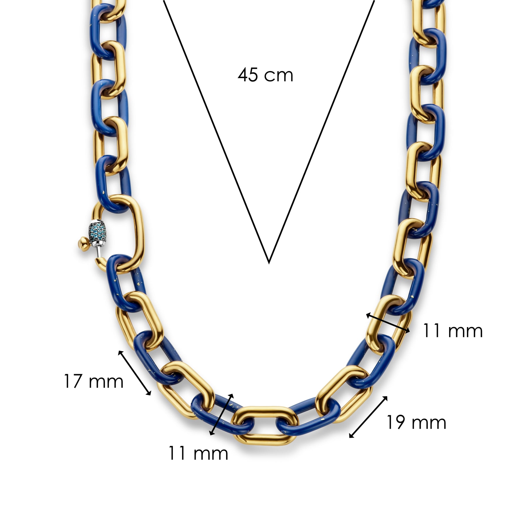 Ti Sento Yellow Gold Chunky Chain Link Necklace