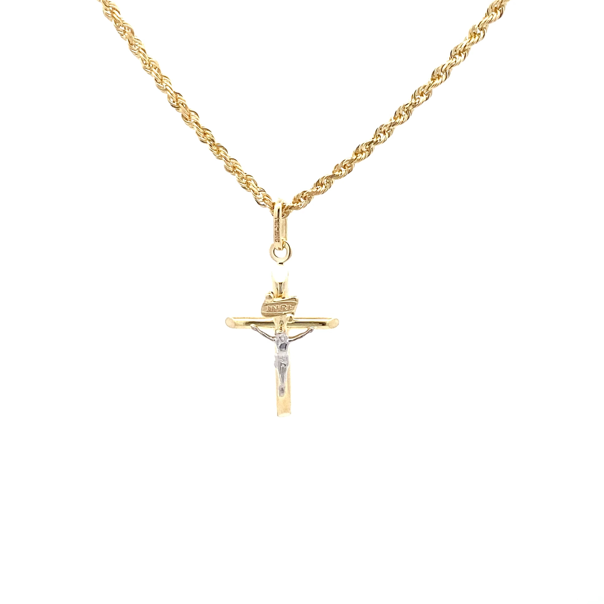 Two Tone Crucifix 22MM Pendant – SHOPKURY.COM