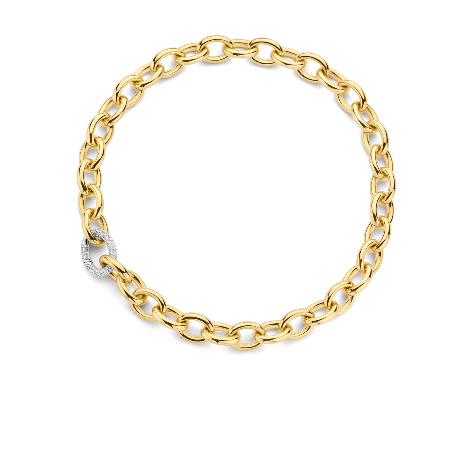 Ti Sento Yellow Gold Chunky Chain Link Necklace